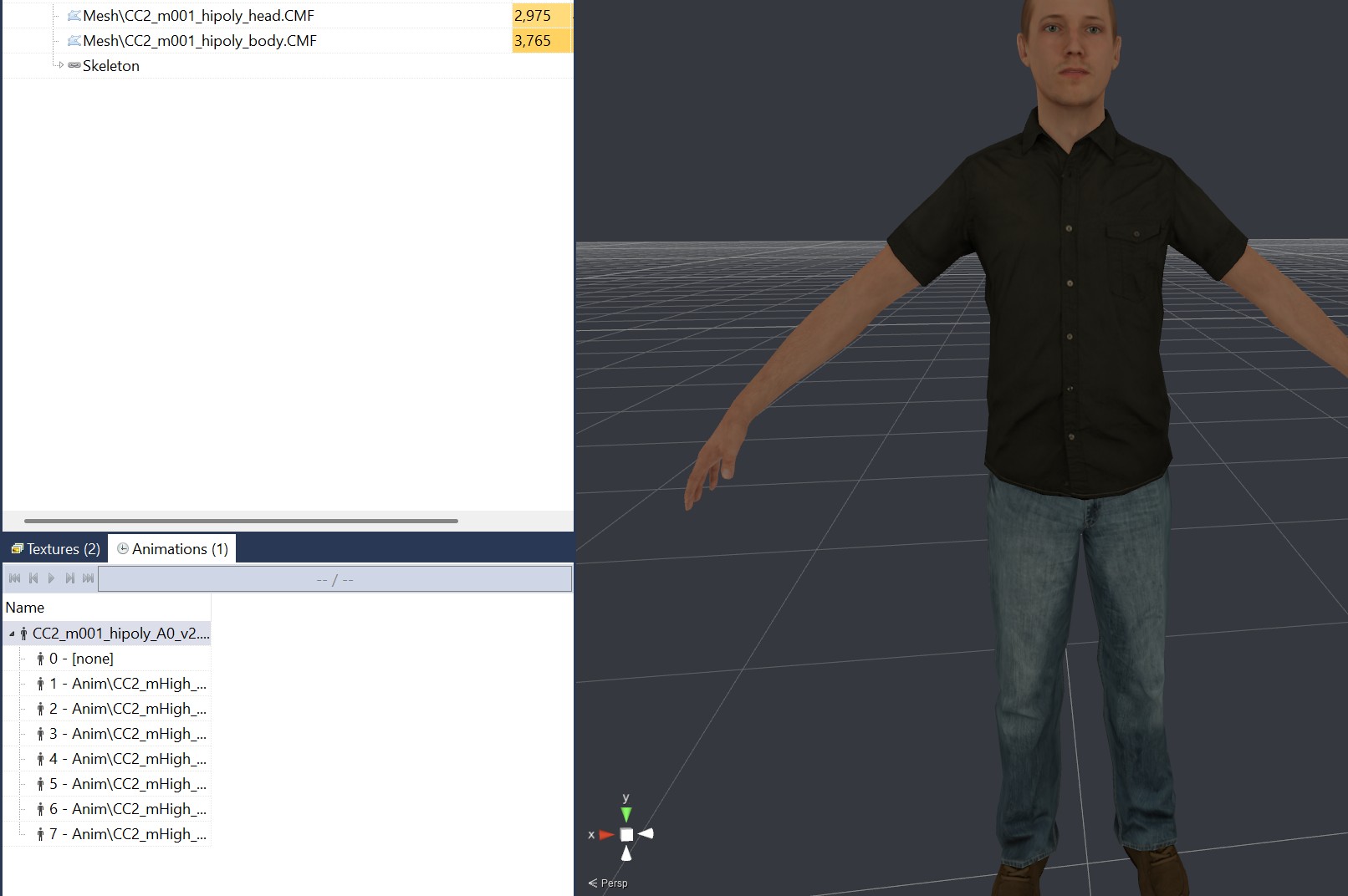 SightLab GUI avatar workflow settings