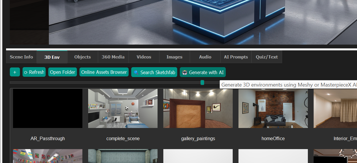 Generate with AI interface