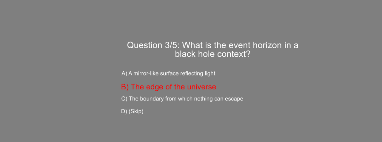 Quiz answer data storage