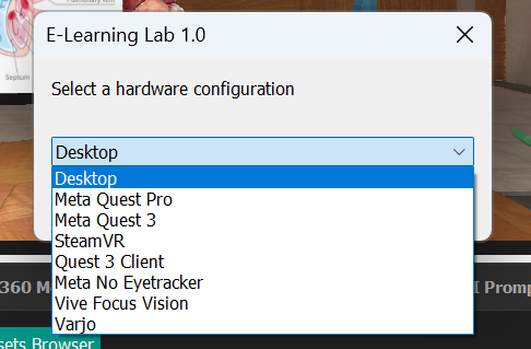 Hardware selection interface