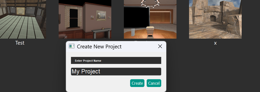 Create New Project dialog for naming a lesson