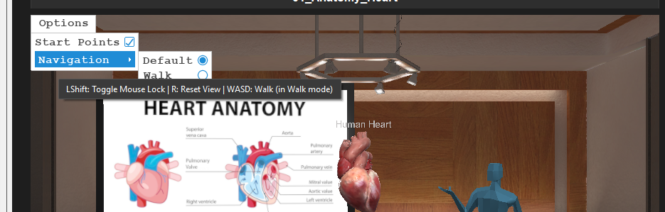 Preview navigation menu and keyboard controls
